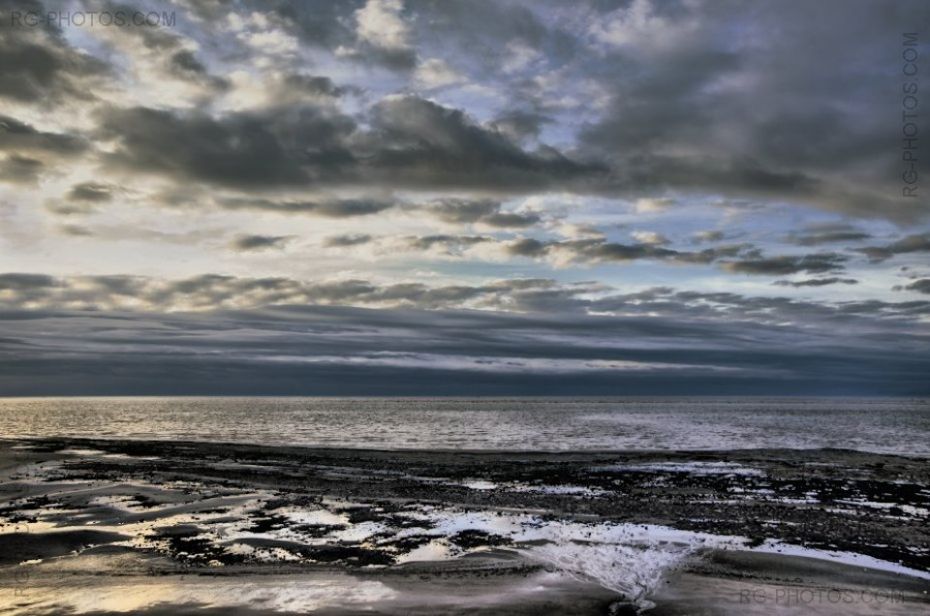 La plage de Villerville au crpuscule