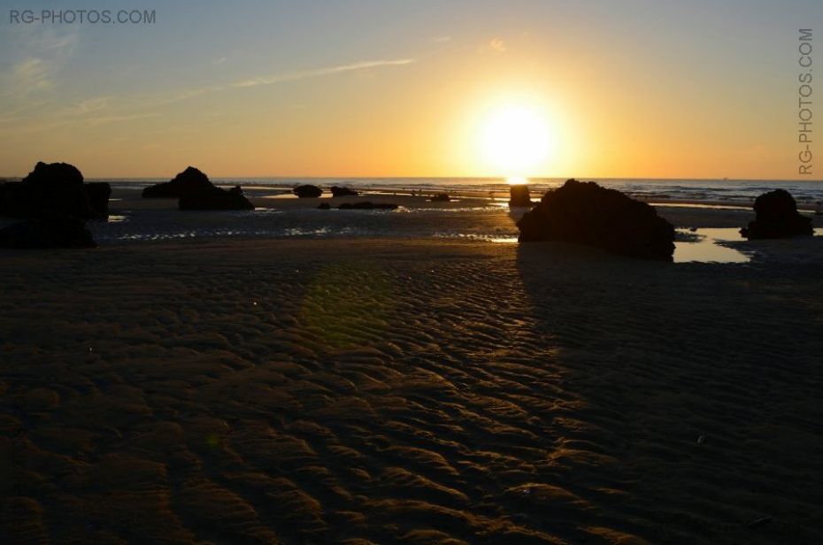 Coucher de soleil sur la plage d'Auberville