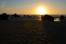 Coucher de soleil sur la plage d'Auberville