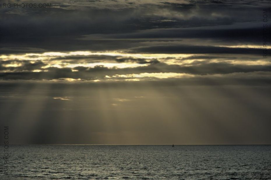 Derniers rayons de soleil sur la mer  Villerville