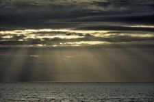 Coucher de soleil sur la plage d'Auberville