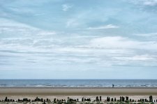 Le marcheur de la plage d'Houlgate